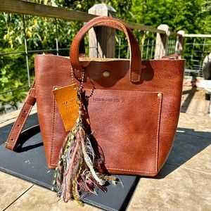 Chestnut - Portland Leather Goods Mini Crossbody Tote